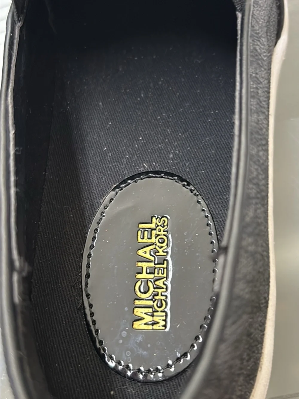 Michael Kors Black Monogram Slip-On Loafers